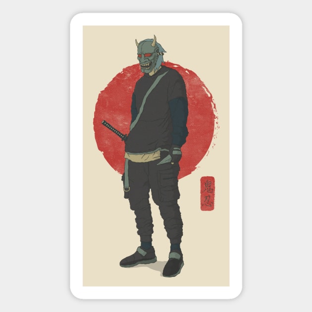 Modern Oni masked Shinobi Magnet by MythoCulture